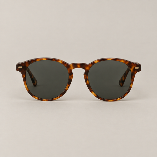 Keyhole round sunglasses in tortoiseshell