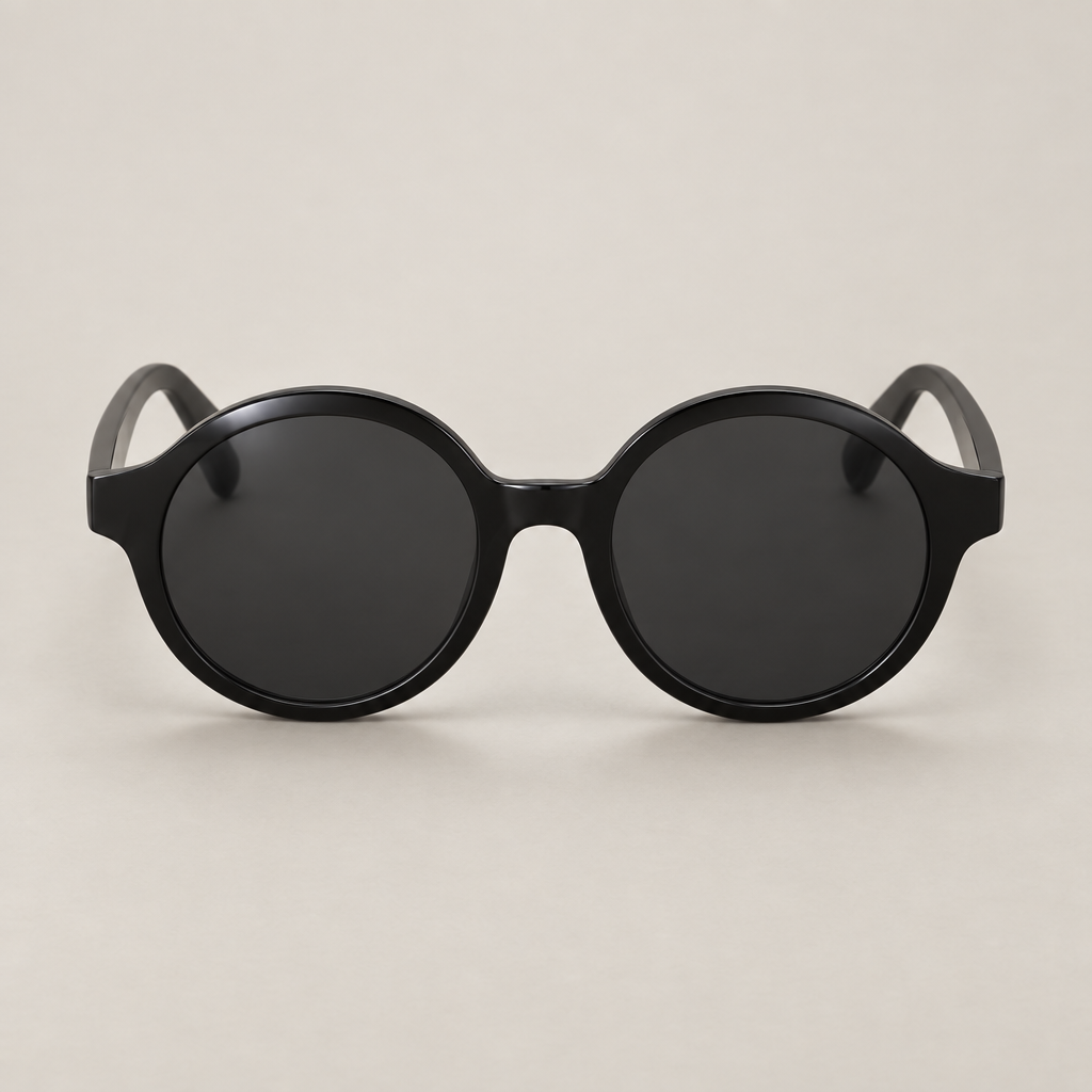 Oversized round sunglasses in black