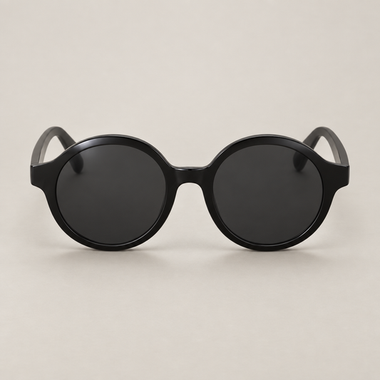 Oversized round sunglasses in black