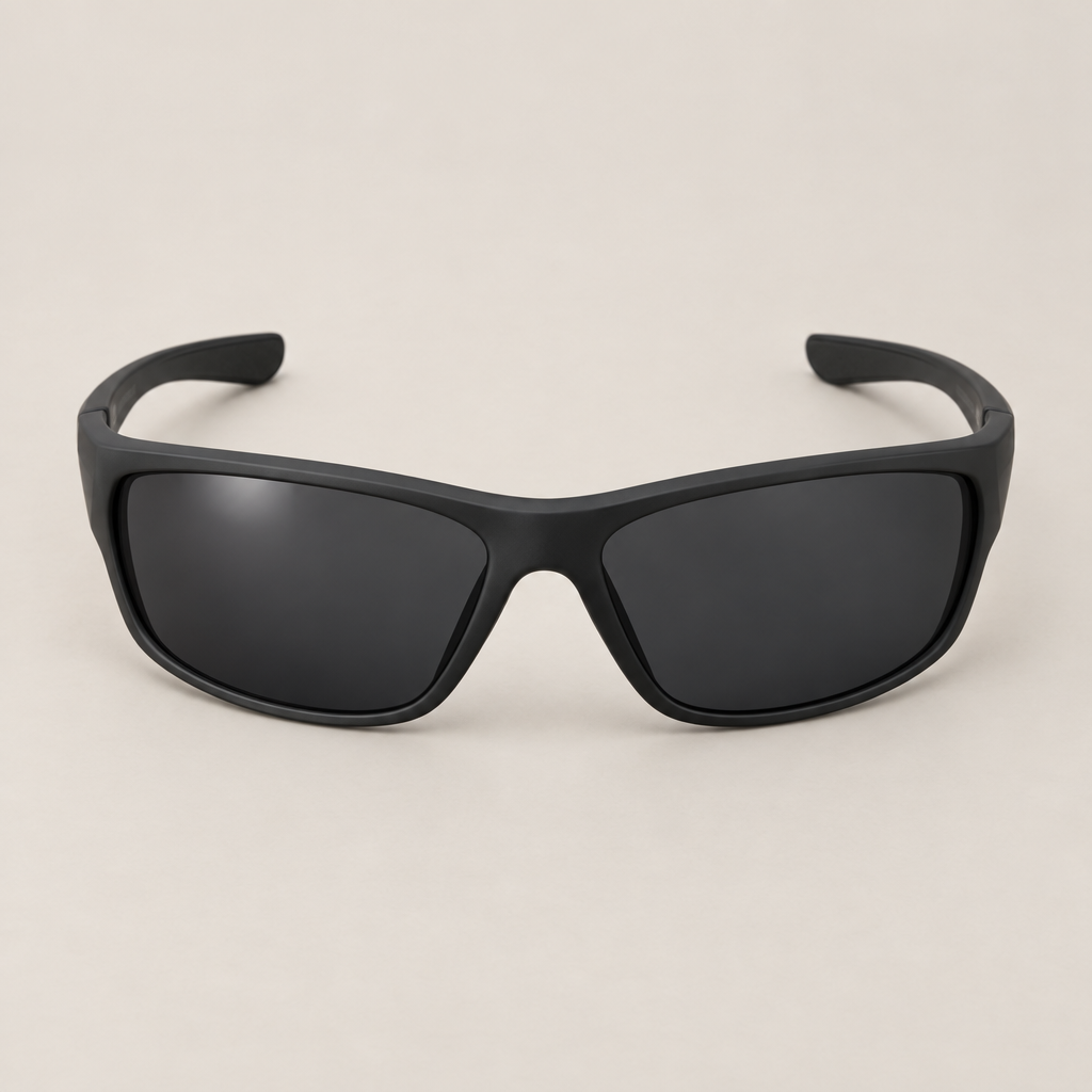 Sport wrap sunglasses in matte black