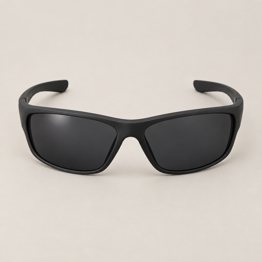 Sport wrap sunglasses in matte black